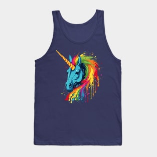 Colourful Unicorn with Rainbow Mane Tank Top